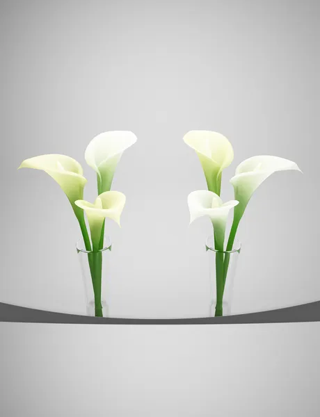 stock image White Calla 2 small vases