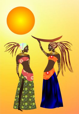 African women talk clipart