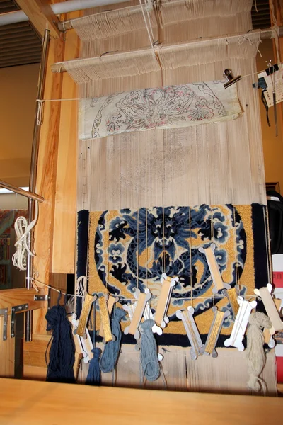 Pekín sabor tradicional artesanía- alfombra Proceso de producción tradicional — Foto de Stock