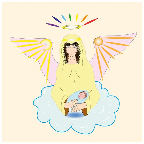 Дитина ангел і новонароджених. — стоковий вектор