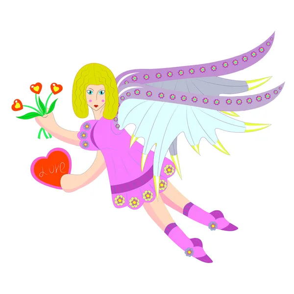 Angel with gifts — Stock Vector