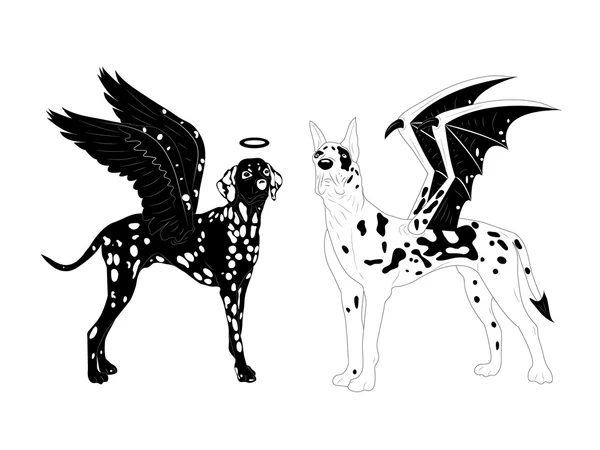 Dalmatien et mastiff de marbre . — Image vectorielle