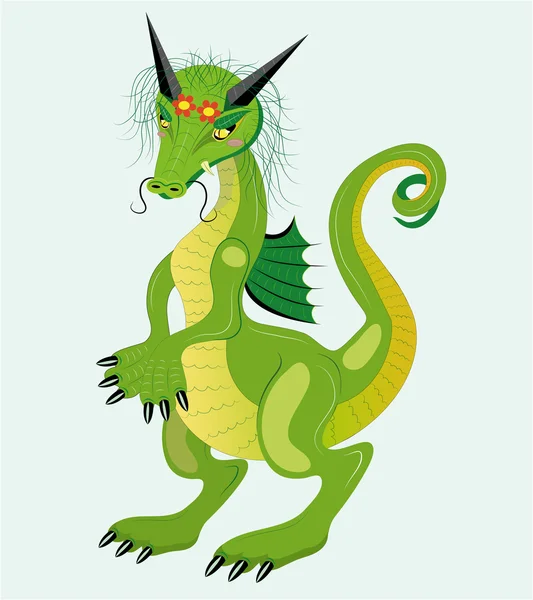 Chica dragón tímido . — Archivo Imágenes Vectoriales