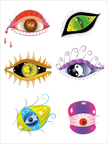 Seis ojos. . — Archivo Imágenes Vectoriales