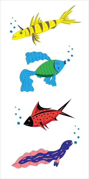 Fantastické malé ryby. — Stockový vektor