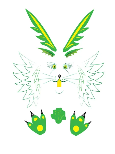 Green hare. — Stock Vector