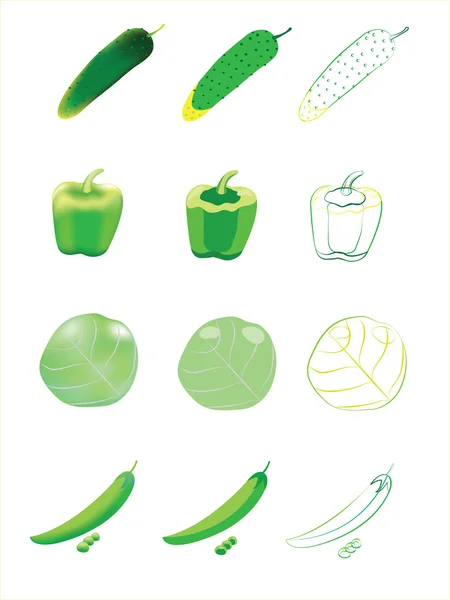 Verduras verdes . — Archivo Imágenes Vectoriales