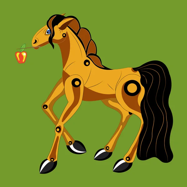 リンゴと馬. — ストックベクタ