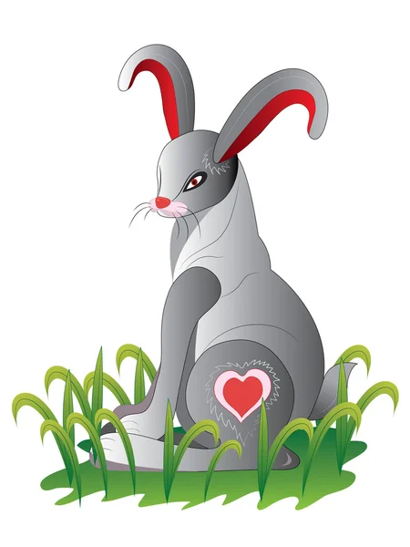 Rabbit in a grass. — Stock Vector