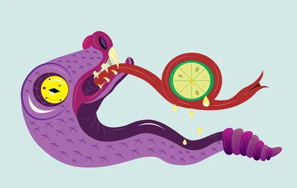 La serpiente se come un limón . — Archivo Imágenes Vectoriales
