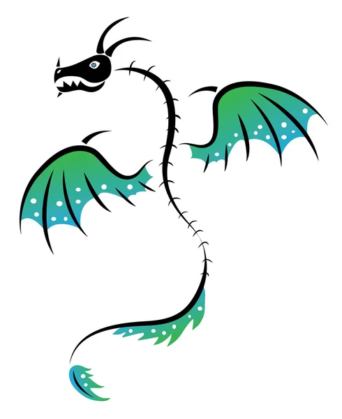 Squelette dragon tatouage — Image vectorielle