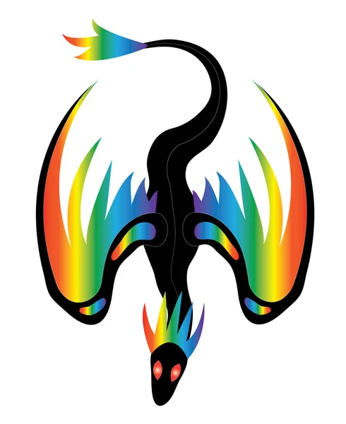 Dragon irisé noir — Image vectorielle