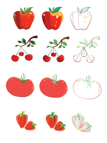 Röd frukt. — Stock vektor