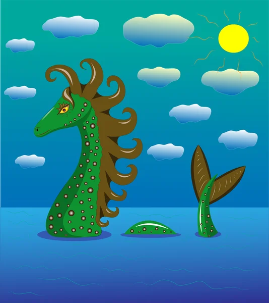 Sea dragon i havet — Stock vektor