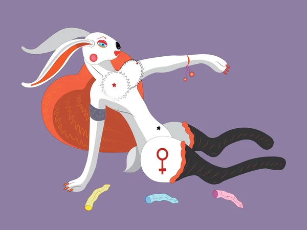 Sexual doe-rabbit. — Stock Vector