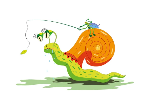 Escargot et insecte . — Image vectorielle