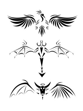 Tattoos of monsters. clipart