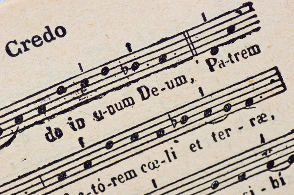 stock image Antica partitura di musica religiosa
