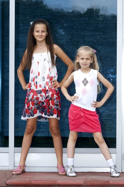 stock image Girls posing in a good mood the photographer