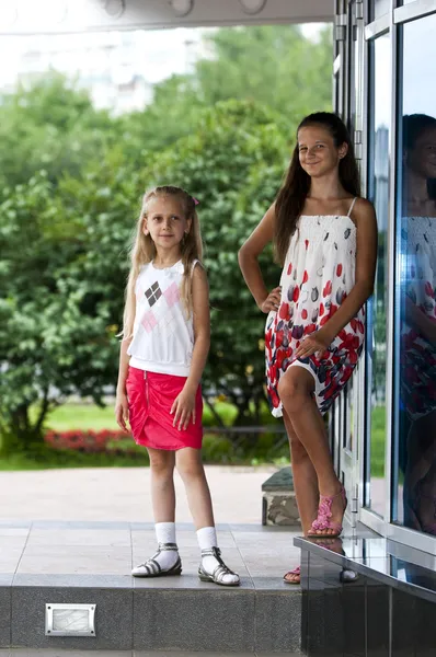 stock image Girls posing in a good mood the photographer