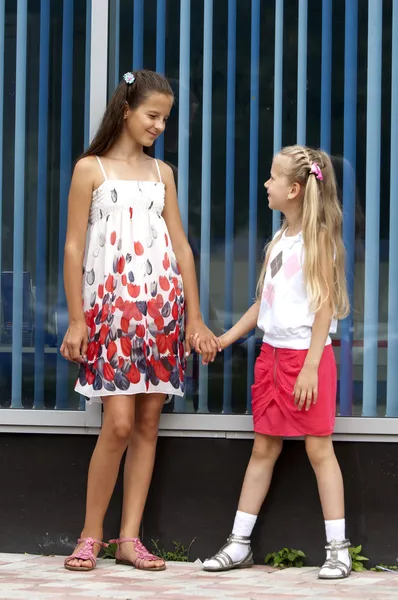 stock image Girls posing in a good mood the photographer