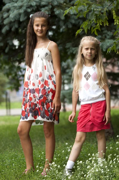 stock image Girls posing in a good mood the photographer