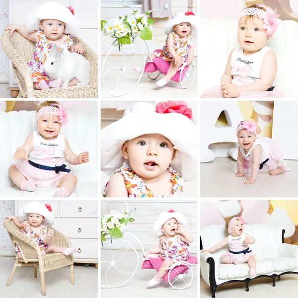Colagem de bebés — Fotografia de Stock