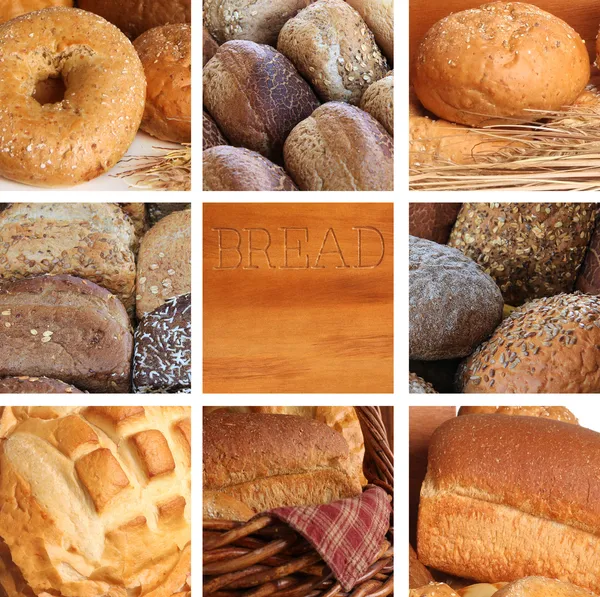 Chleb kolaż — Zdjęcie stockowe