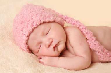 Newborn baby girl clipart