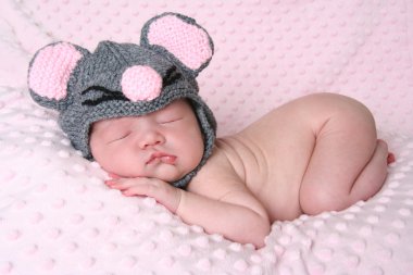 Newborn baby girl clipart