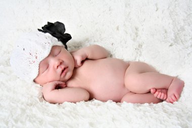 Newborn baby girl clipart