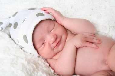 Newborn baby girl clipart