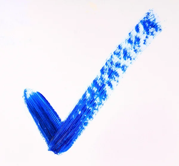 Marca de verificación azul — Foto de Stock