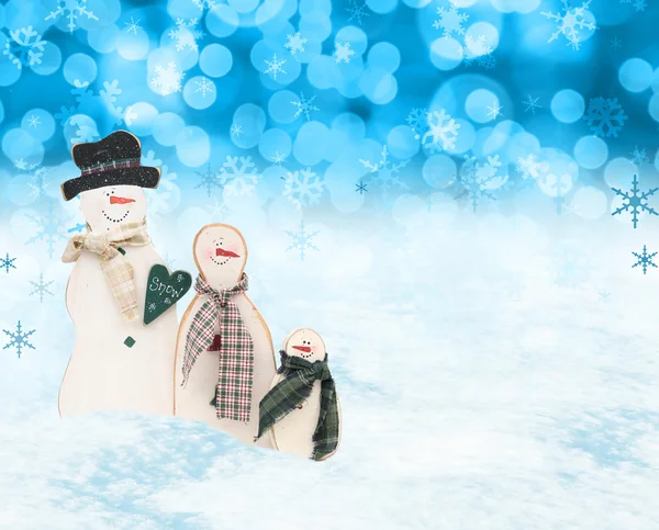 Christmas snow men scene — Stock Photo, Image