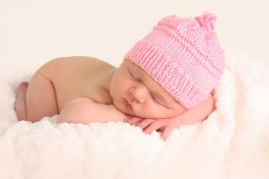 Newborn baby girl clipart