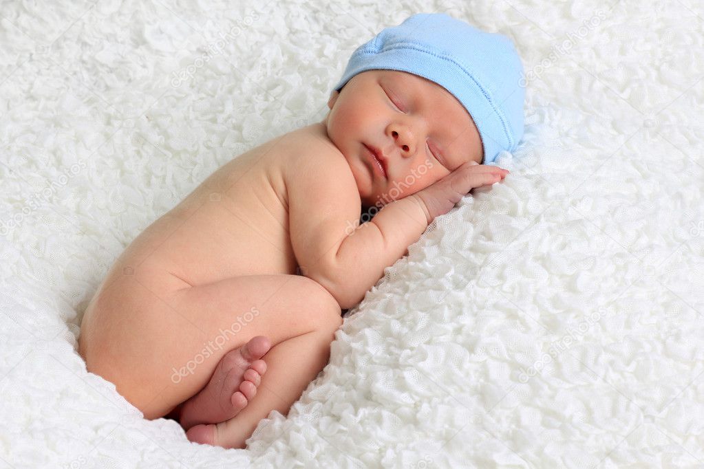 Newborn sleeping baby boy