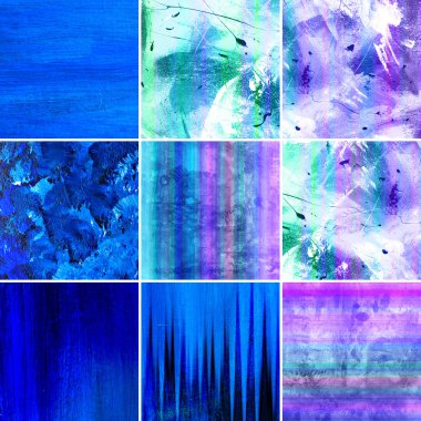 Blue painted canvas collection clipart