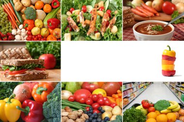 Healthy eating collage clipart