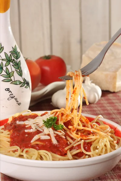 Спагетті вечеря — стокове фото
