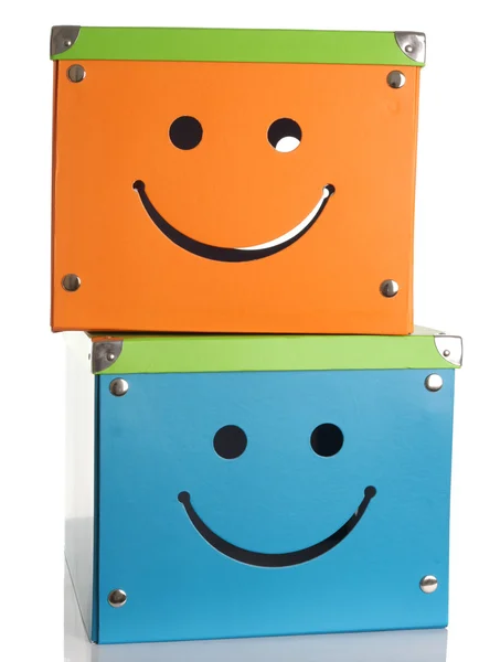 Glada ansikte lådor — Stockfoto