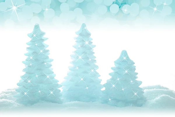Голубые рождественские деревья — стоковое фото