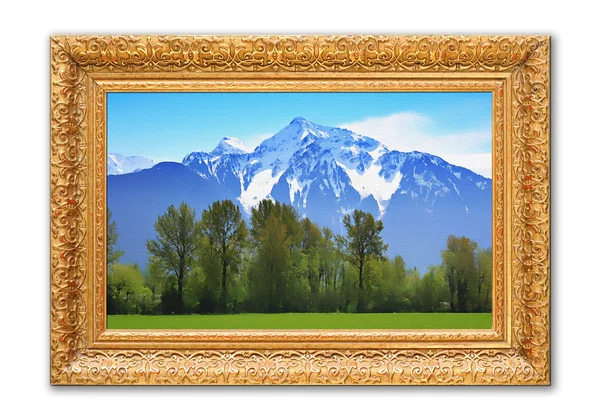 Pintura de montanhas rochosas . — Fotografia de Stock
