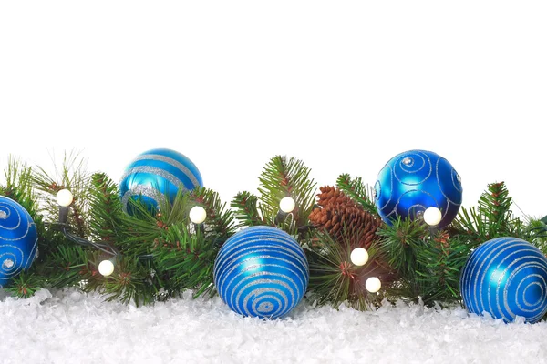 Modrý vánoční hranice — Stock fotografie