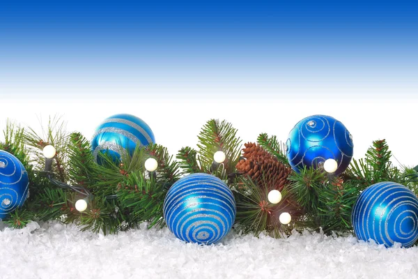 Niebieskie obramowanie Boże Narodzenie — Zdjęcie stockowe