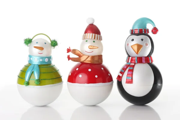 Kerst sneeuwmannen ornamenten. — Stockfoto