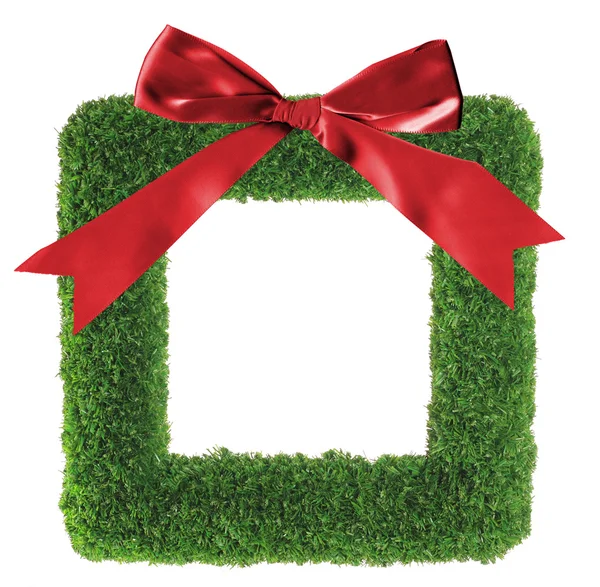 Green grass christmas wreath — Stock Photo, Image