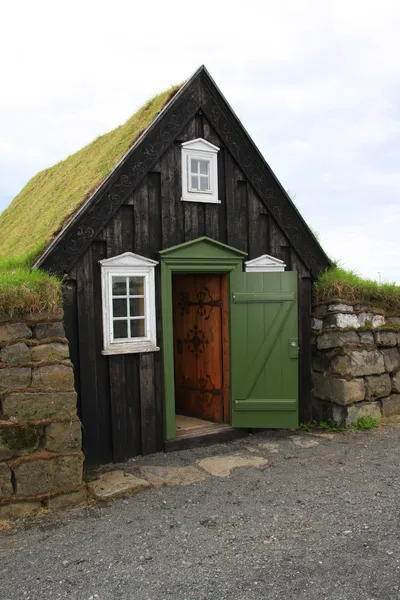 IJsland gras huis — Stockfoto