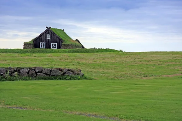 アイスランドの芝生の家 — ストック写真