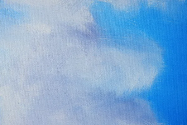 Mraky a modrá obloha malba. — Stock fotografie