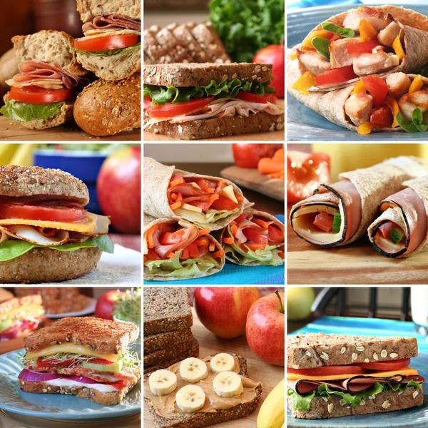 サンドイッチのコラージュ — ストック写真